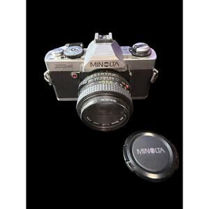 Minolta XG-A 35mm SLR Film Camera with Rokinon MD 50mm 1:1.7 Lens - Untested